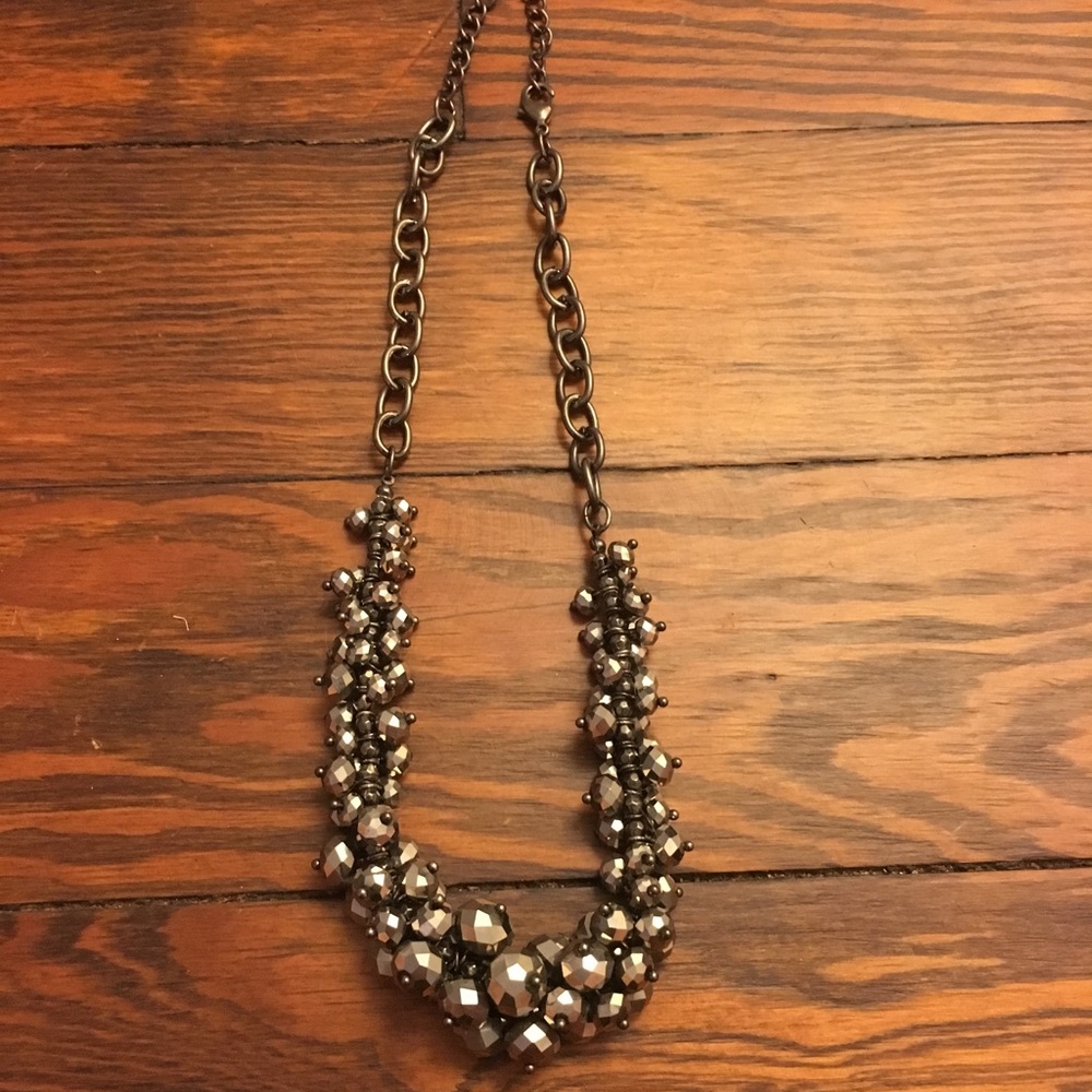Black chunky beaded necklace